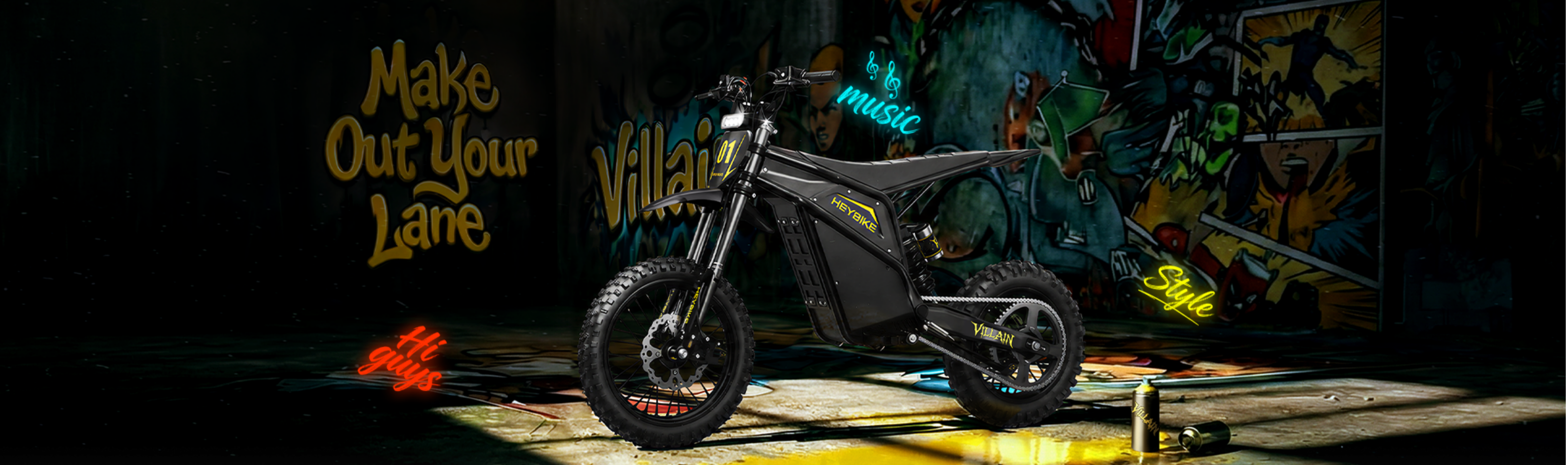 Entfessle das Wilde: Erlebe das Heybike Villain E-Dirt-Bike